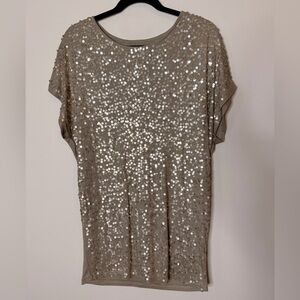 Glamorous Sequin Beige Blouse